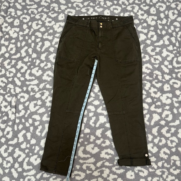 WHITE HOUSE BLACK MARKET - Dark Olive Pret a Pedi / Moto Straight leg Pants - Picture 6 of 7